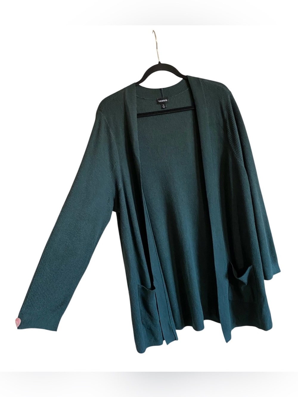 Women’s TORRID Dark Green Cardigan Sweater Size 2 - Picture 2 of 4